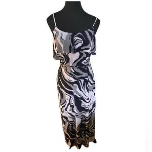 Black & white marbled dress